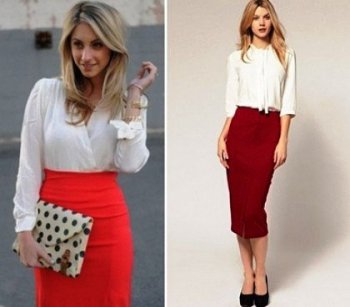 С чем носить красную юбку