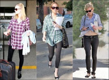 С чем носить женскую рубашку в клетку